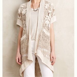 Anthropologie Angel of the North Crocheted Lana Cardigan Size Small